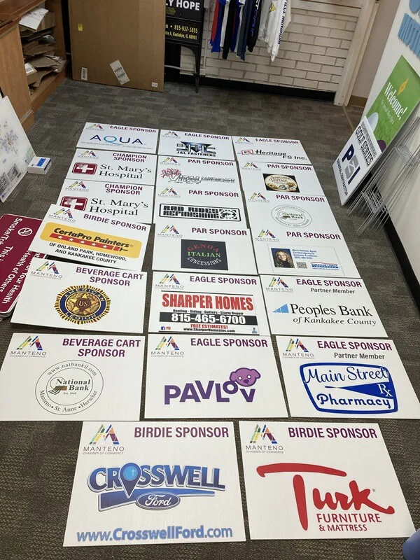 An array of outdoor signage.
